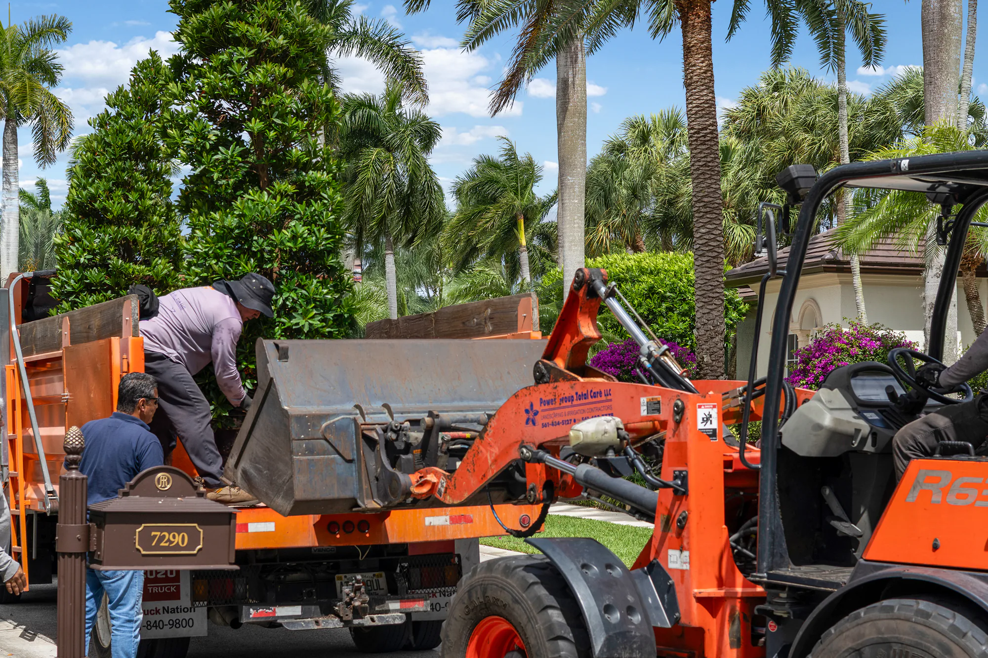A Power Group Care crew loading specimen stock with their own loader
